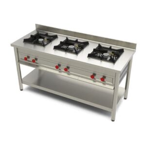 Stainless Steel Three Burner Gas Range Cooker